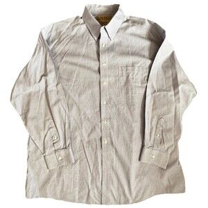 Roundtree & Yorke Gold Label Dress Shirt Mens 18/35 BIG 80’s Non Iron Pinpoint